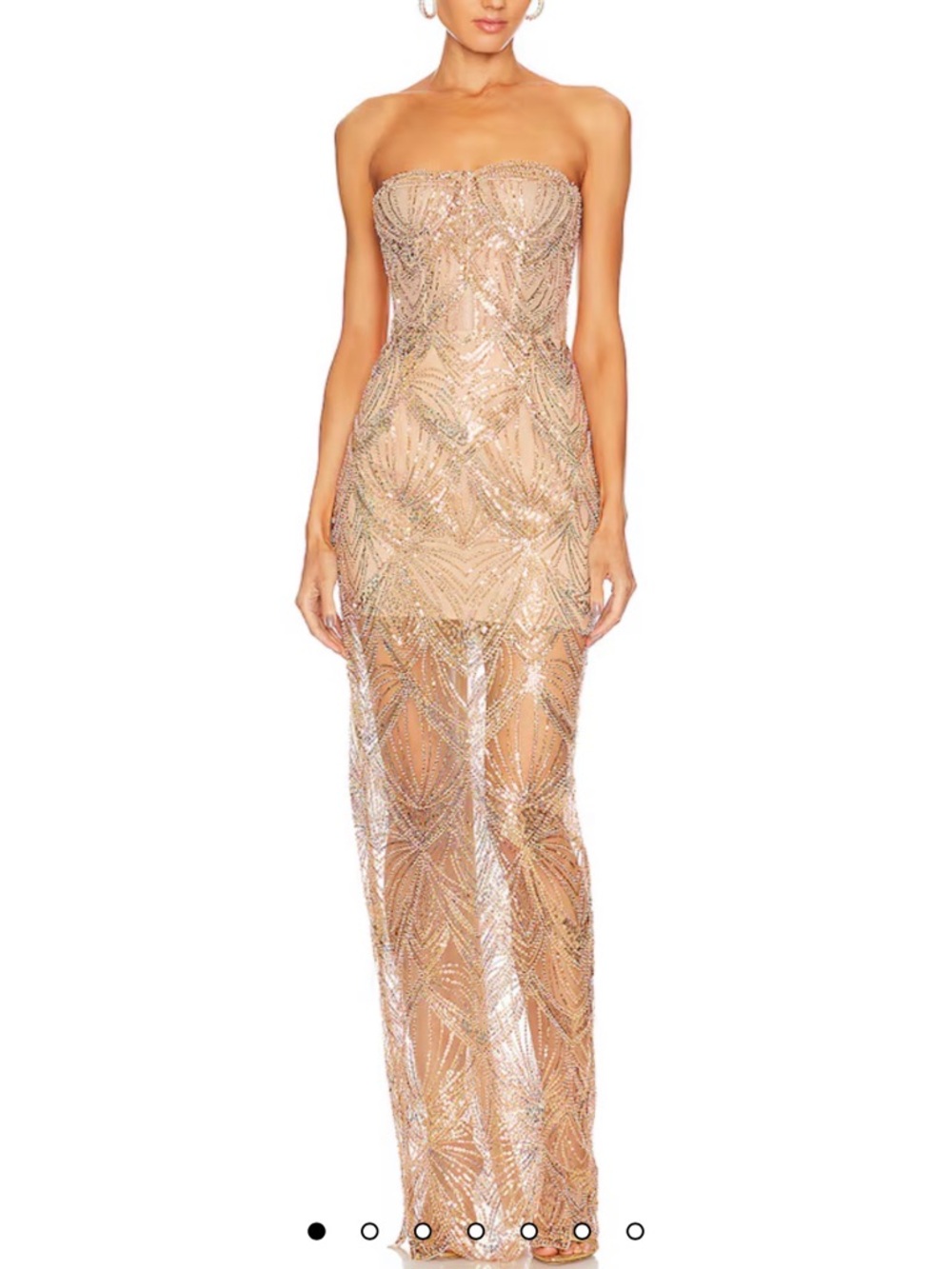 Bronx and Banco Giselle Maxi Dress in gold - Picture 1 of 3